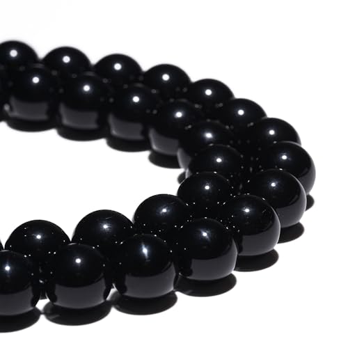 Natürliche Edelsteinperlen, 6 mm, schwarzer Onyx-Achat, poliert, rund, glatte Steinperlen für Armbänder, Schmuckherstellung, 38,1 cm, lose Perlen Natürliche Edelsteinperlen, 6 mm, schwarzer Onyx-Achat, poliert, rund, glatte Steinperlen für Armbänder, Schmuckherstellung, 38,1 cm, lose Perlen von GRTBIZI