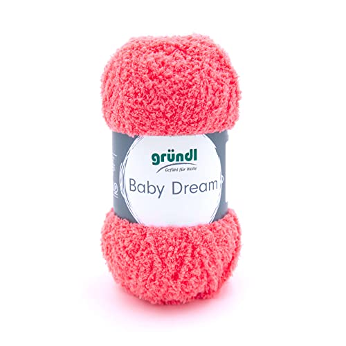 Gründl Wolle Baby Dream (kuscheliges Strick- & Häkelgarn aus 100 % Polyester, 50 g / 136 m, Nadelstärke: 5 - 6, 1 x 50 g), himbeere von Gründl