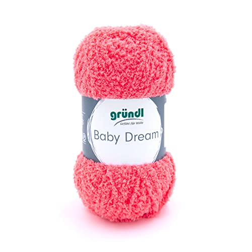 Gründl Wolle Baby Dream (kuscheliges Strick- & Häkelgarn aus 100 % Polyester, 50 g / 136 m, Nadelstärke: 5 - 6, 1 x 50 g), himbeere von Gründl