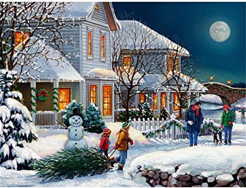 GRUNI Diamond Painting Diamant Bilder full Winter Schnee Szene 5D DIY Diamant Malerei Kinder Erwachsene Mosaik Strass Basteln Dekoration für Wohnzimmer oder Schlafzimmer Wall Décor 30x40cm/12x16inch GRUNI Diamond Painting Diamant Bilder full Winter Schnee Szene 5D DIY Diamant Malerei Kinder Erwachsene Mosaik Strass Basteln Dekoration für Wohnzimmer oder Schlafzimmer Wall Décor 30x40cm/12x16inch von GRUNI
