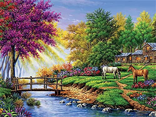 GRUNI Diamond Painting Set, 5D Diamant Painting Bilder, Die Bachlandschaft Diamant Malerei Crystal Strass Stickerei Diamond Painting für Home Dekoration Wanddekoration 30x40cm/12x16inch GRUNI Diamond Painting Set, 5D Diamant Painting Bilder, Die Bachlandschaft Diamant Malerei Crystal Strass Stickerei Diamond Painting für Home Dekoration Wanddekoration 30x40cm/12x16inch von GRUNI