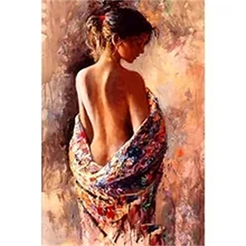GRUNI Diamond Painting Set, 5D Diamant Painting Bilder, Frauenrücken Diamant Malerei Crystal Strass Stickerei Diamond Painting für Home Dekoration Wanddekoration 40x60cm/16x24inch von GRUNI