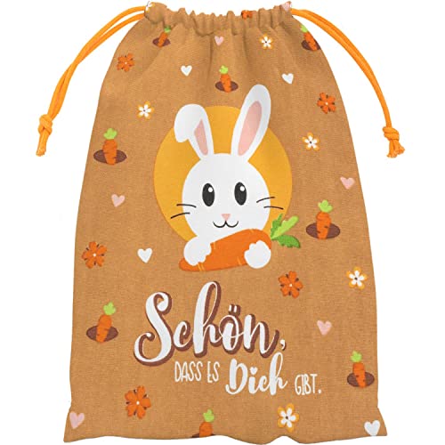 GRUSS & CO Geschenkbeutel mit Motiv "Gibt" | Polyester, Baumwolle, 28 cm x 20 cm | Geschenk Ostern, Osternest | 47987 GRUSS & CO Geschenkbeutel mit Motiv "Gibt" | Polyester, Baumwolle, 28 cm x 20 cm | Geschenk Ostern, Osternest | 47987 von GRUSS & CO
