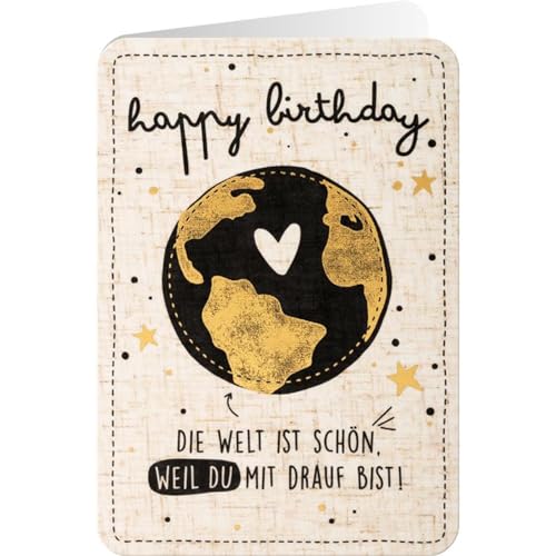 GRUSS & CO Sheepworld, 91450 - Klappkarte, Leinen, Nr. 26, Geburtstag, happy birthday, Die Welt ist schön, weil Du mit drauf bist!, mit Umschlag, beige, 16,5cm x 11,5cm GRUSS & CO Sheepworld, 91450 - Klappkarte, Leinen, Nr. 26, Geburtstag, happy birthday, Die Welt ist schön, weil Du mit drauf bist!, mit Umschlag, beige, 16,5cm x 11,5cm von GRUSS & CO