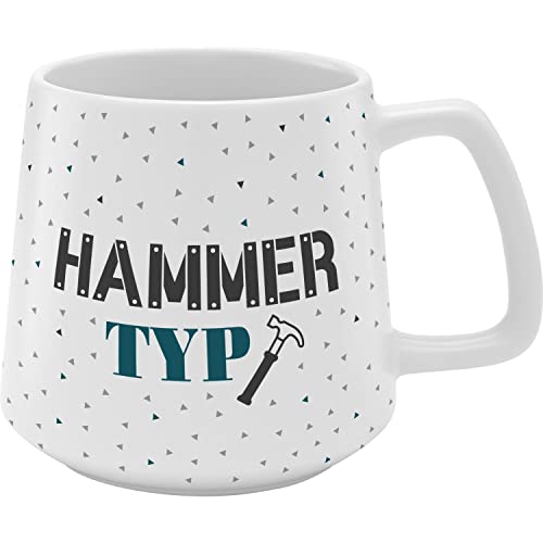 GRUSS & CO Tasse konisch "Hammer Typ" | Steinzeug, 43 cl, mehrfarbig | Männergeschenk | 48449 von GRUSS & CO