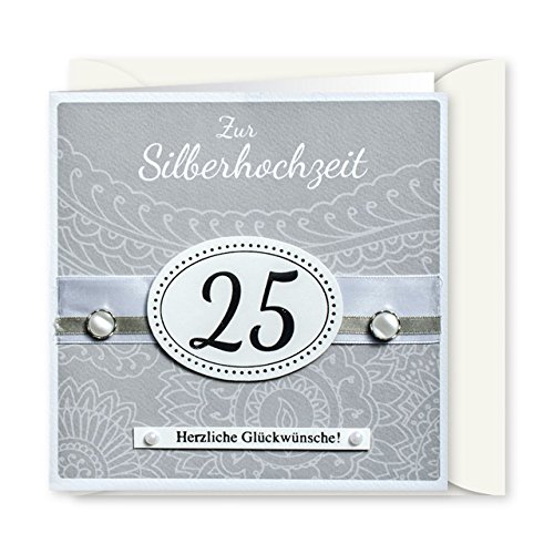 Knopfkarte 23 - Zur Silberhochzeit - Hochzeitskarte von GRUSS & CO