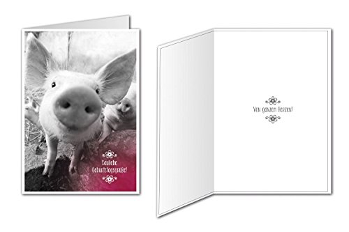 Sheepworld - 77017 - Klappkarte, Poesie, Geburtstag, mit Umschlag, Schwein, sauliebe Geburtstagsgrüsse von GRUSS & CO