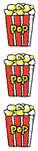 Mini-Aufnäher mit Popcorn-Motiv, bestickt, zum Aufbügeln, für T-Shirts, Poloschuhe, Mützen, Dekoration, DIY oder Souvenir, Geschenk zum Geburtstag für Kinder, 3 Stück (13) von GS912 Mini Small Cartoon Patches