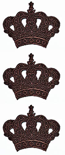 Set mit 3 kleinen braunen Kronen Cartoon besticktes Patch Logo zum Aufbügeln für Westen, Jacken, Mützen, Kapuzenpullover, Rucksack, Kunsthandwerk, Stickerei, Nähen für Kinder Set mit 3 kleinen braunen Kronen Cartoon besticktes Patch Logo zum Aufbügeln für Westen, Jacken, Mützen, Kapuzenpullover, Rucksack, Kunsthandwerk, Stickerei, Nähen für Kinder von GS912 Mini Small Cartoon Patches