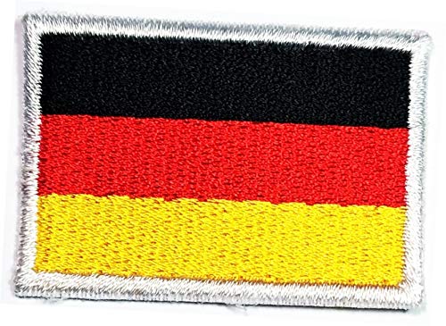 Aufnäher mit Deutschland-Flagge, Größe Mini, 2,8 x 3,6 cm, Bundesflagge, Militäruniform, Emblem, bestickt, Stickerei, zum Aufbügeln, Aufnähen, Logo, Jacke, Polo, T-Shirt, Hut, Rucksäcke, 12 Stück von GS912 World Flags Patch