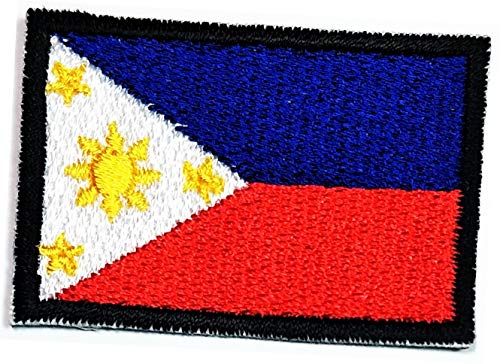 Aufnäher mit Philippinen-Nationalflagge, Größe Mini, 2,8 x 3,6 cm, Motiv: Philippinen, Landesflagge, Militär, taktisch, bestickt, bestickt, zum Aufbügeln, Nähen, Logo, Jacke, Polo, T-Shirt, Mütze von GS912 World Flags Patch