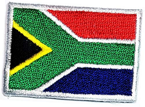 Aufnäher mit Südafrika-Flagge, zum Aufbügeln oder Aufnähen, Größe Mini, 3 x 4 cm, Südafrika-Flagge, Nationalemblem, zum Aufbügeln oder Aufnähen, Militäruniform, Logo, Kleidung, Jacke, Jeans, Kappe von GS912 World Flags Patch