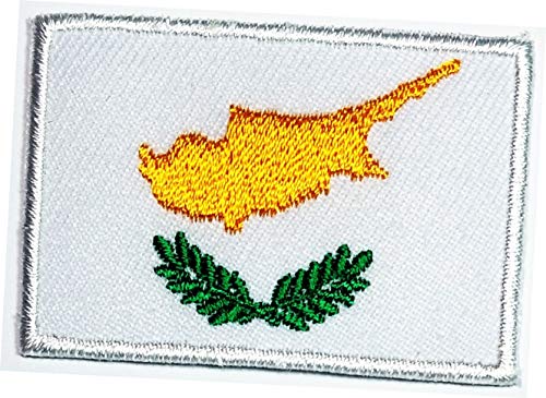 Aufnäher mit Zypern-Flagge, 3,5 x 3,7 cm, taktischer Militär, bestickter Aufnäher, Stickerei, zum Aufbügeln, für Jacken, Polos, T-Shirts, Hüte, Rucksäcke (06) von GS912 World Flags Patch