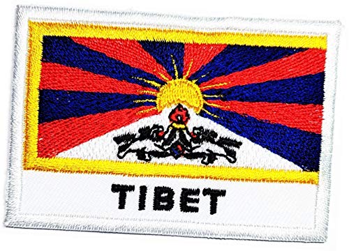 Tibet Flagge Patch Tibet Länderflagge Bügelschild Abzeichen Kostüm Uniform Emblem Patch Flagge Militär Aufkleber Stickerei Aufbügeln Nähen (03) von GS912 World Flags Patch