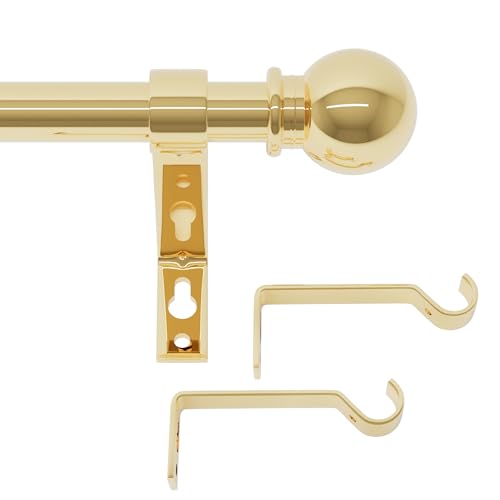 gardinenstange gold 68 to 127 cm, wandmontage messing gardinenstangen set, Metall 16mm durchmesser gardinenstange 1.2m lang, gardinenstange für outdoor wetterfest gardinenstange gold 68 to 127 cm, wandmontage messing gardinenstangen set, Metall 16mm durchmesser gardinenstange 1.2m lang, gardinenstange für outdoor wetterfest von GSBLUNIE