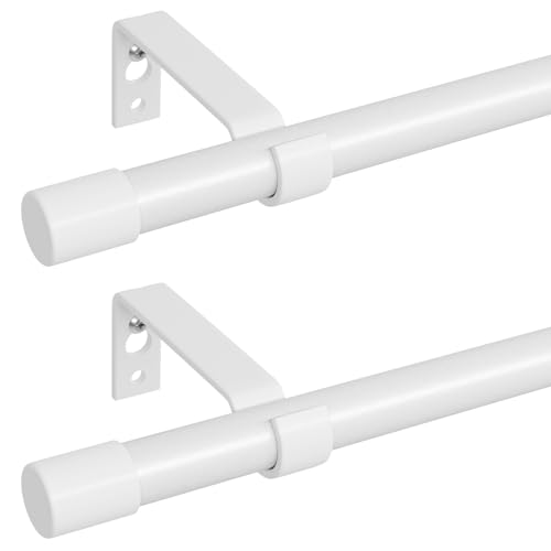gardinenstange weiß 68 to 127 cm 2 Stück, wandmontage weiss matt gardinenstangen set, Metall 16mm durchmesser gardinenstange 1.2m lang, gardinenstange für outdoor wetterfest gardinenstange weiß 68 to 127 cm 2 Stück, wandmontage weiss matt gardinenstangen set, Metall 16mm durchmesser gardinenstange 1.2m lang, gardinenstange für outdoor wetterfest von GSBLUNIE