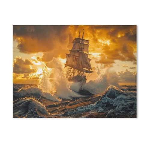 Diamond Painting，Das Schiff mag sicher im Hafen liegen, aber dafür werden Schiffe nicht gebautr, Diamant malerei Kits Malen nach Zahlen Wohnzimmer Bilder für die Inneneinrichtung(30 x 40 cm)-Y37 von GSBRSNTS