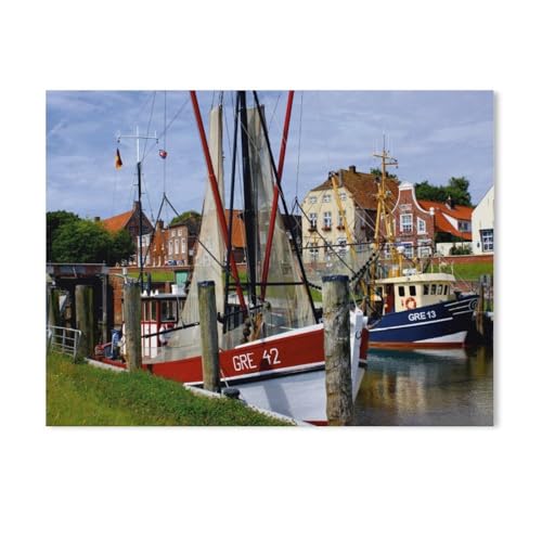GSBRSNTS 3D DIY Diamond Painting Set，Fischerhafen Greetsiel, Ostfriesland，Runder Diamant-Kreuzstich, handgestickte Familie Wanddekoration Malerei（30 x 40 cm/11.81 x 15.74 Zoll）-AB47 von GSBRSNTS