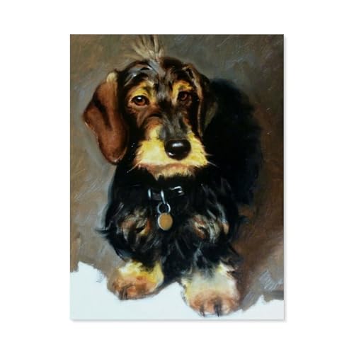 GSBRSNTS 3D DIY Diamond Painting Set，Schwarzer Dackel，Runder Diamant-Kreuzstich, handgestickte Familie Wanddekoration Malerei（50 x 60 cm/19.68 x 23.62 Zoll）-E67 von GSBRSNTS