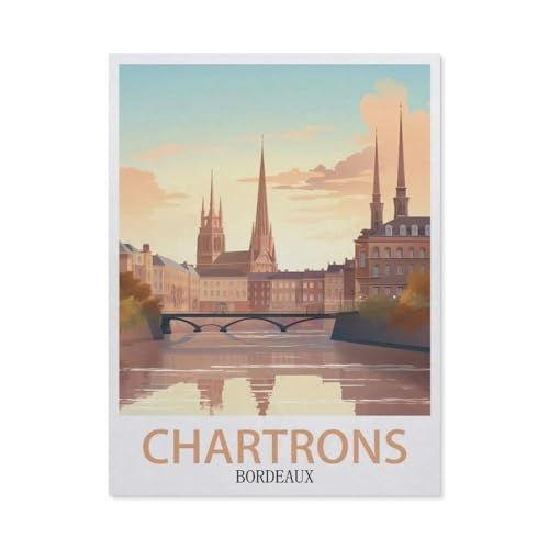GSBRSNTS 5D DIY Diamond Painting Kit，Chartrons, Bordeaux, Frankreich，Mosaik, Diamantmalerei für Erwachsene, Round Diamond Picture Home Art(30 x 40 cm/11.81 x 15.74 Zoll-S14 von GSBRSNTS