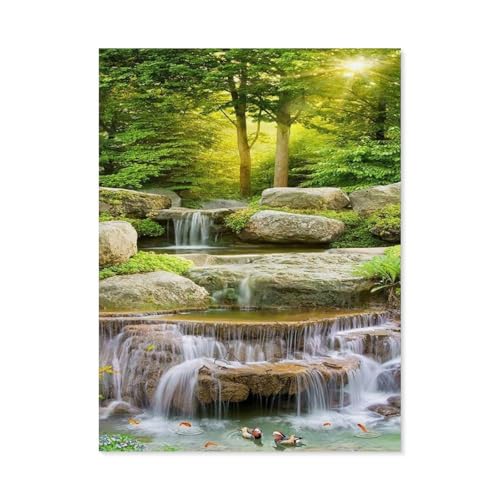 GSBRSNTS 5D DIY Diamond Painting Kit，Malerischer Wasserfall，Mosaik, Diamantmalerei für Erwachsene, Round Diamond Picture Home Art（40 x 50 cm/15.74 x 19.68 Zoll）-B34 von GSBRSNTS