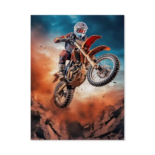 GSBRSNTS 5D DIY Diamond Painting Kit，Motocross，Mosaik, Diamantmalerei für Erwachsene, Round Diamond Picture Home Art(50 x 60 cm/19.68 x 23.62 Zoll)-F54 von GSBRSNTS