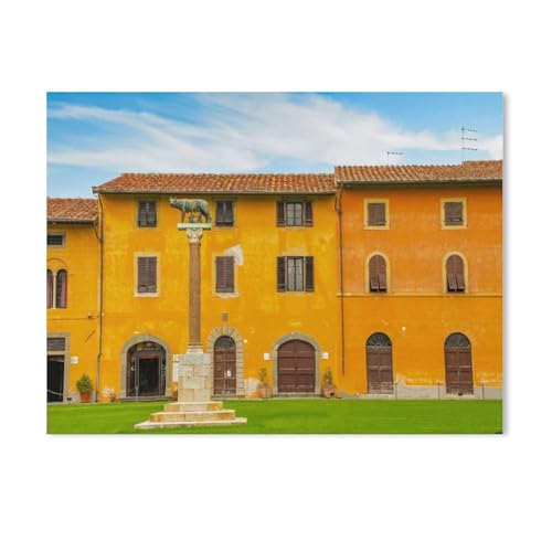 GSBRSNTS 5D DIY Diamond Painting Kit，Wolf-Statue, Pisa，Mosaik, Diamantmalerei für Erwachsene, Round Diamond Picture Home Art(40 x 50 cm/15.74 x 19.68 Zoll)-Z74 von GSBRSNTS