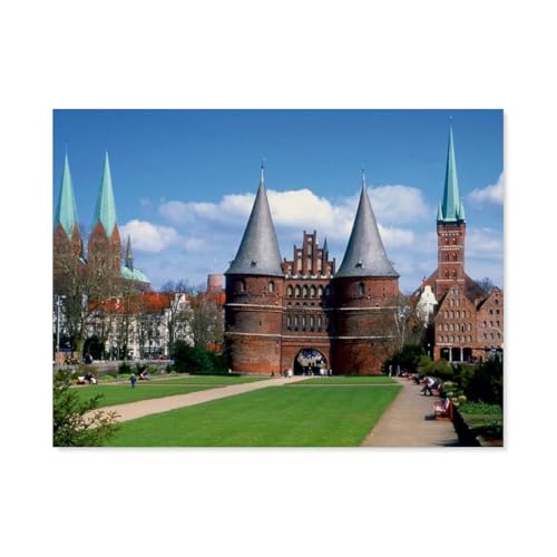 GSBRSNTS 5D Diamond Painting，Hansestadt Lübeck，DIY-Stickerei, runder Diamant-Kreuzstich, Heimdekoration(50 x 60 cm/19.68 x 23.62 Zoll)-G19 von GSBRSNTS