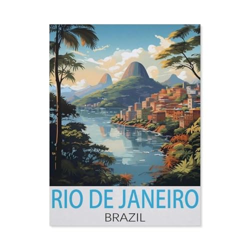 GSBRSNTS 5D diy Diamond Painting，Rio de Janeiro Brasilien Vintage-Reiseplakate，Full Round Diamantstickerei Mosaik Kreuzstichmuster Perlenstickerei Home Deco(30 x 40 cm/11.81 x 15.74 Zoll-N89 von GSBRSNTS