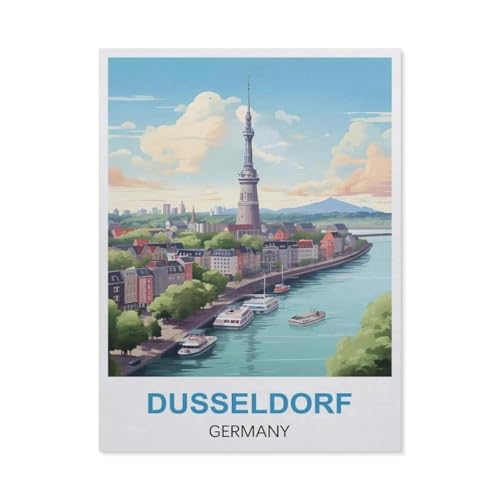 GSBRSNTS DIY 5D Diamond Painting，Düsseldorf Deutschland，Round Diamond Cross Stitch, Used for Room Decoration(40 x 50 cm/15.74 x 19.68 Zoll-R52 von GSBRSNTS