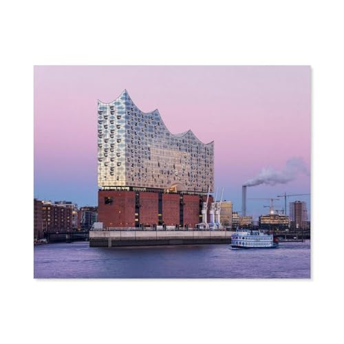 GSBRSNTS DIY 5D Diamond Painting Cross Stitch，Elbphilharmonie, Hamburg，Round Drill Arts Diamond Embroidery Rhinestones Painting Beadwork(30 x 40 cm/11.81 x 15.74 Zoll)-B38 von GSBRSNTS
