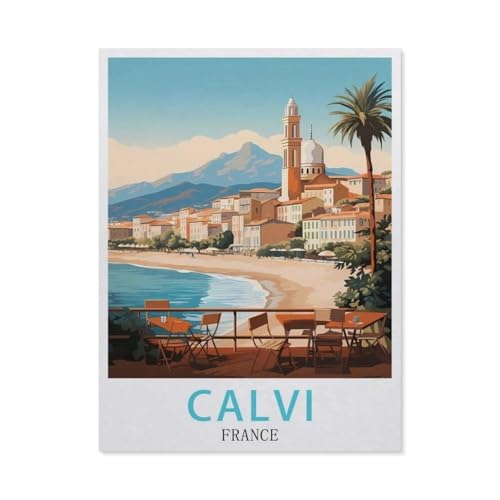 GSBRSNTS DIY 5d Diamond Malerei Kits für Erwachsene Kinder，Calvi, Korsika, Frankreich，Vollrunde Diamond Stickkits Cross -Stitch Kristall Strassbilder Kunsthandwerk Home Wall Decoration(30 x 40 cm-T33 von GSBRSNTS