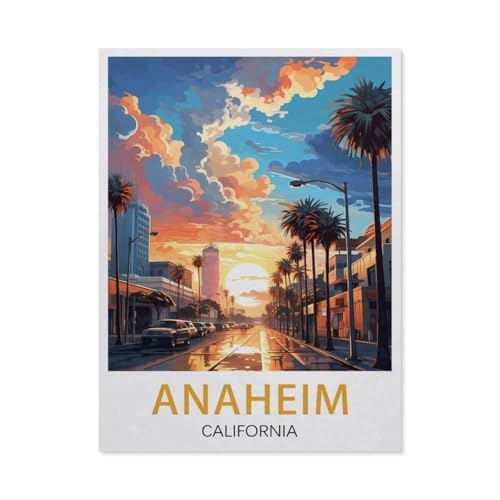 GSBRSNTS DIY Malen nach Zahlen，Anaheim, Kalifornien，diy malen nach zahlen erwachsene landsch Mit Pinsel und Acrylfarbe Erwachsenenfarbe nach Zahlen Kits Kunst（30x40cm） 11.8x15.7 Zoll-V94 von GSBRSNTS