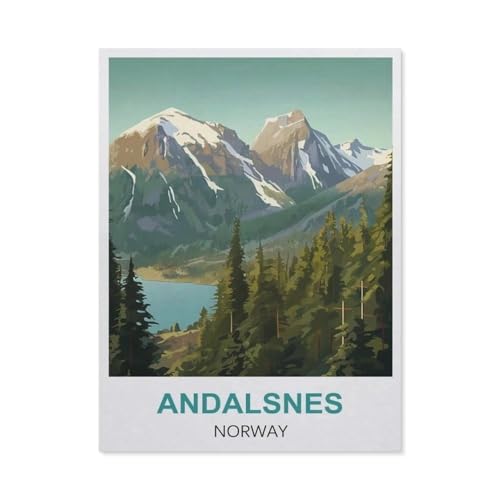 GSBRSNTS DIY Malen nach Zahlen，Andalsnes, Norwegen，diy malen nach zahlen erwachsene landsch Mit Pinsel und Acrylfarbe Erwachsenenfarbe nach Zahlen Kits Kunst（50x60cm） 19.6x23.6 Zoll-Q74 von GSBRSNTS