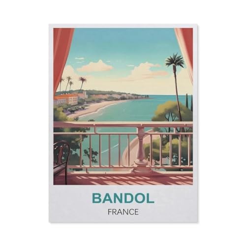 GSBRSNTS DIY Malen nach Zahlen，Bandol, Frankreich，diy malen nach zahlen erwachsene landsch Mit Pinsel und Acrylfarbe Erwachsenenfarbe nach Zahlen Kits Kunst（50x60cm） 19.6x23.6 Zoll-Q94 von GSBRSNTS