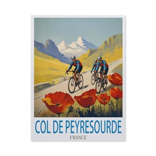 GSBRSNTS DIY Malen nach Zahlen，Col de Peyresourde, Frankreich，diy malen nach zahlen erwachsene landsch Mit Pinsel und Acrylfarbe Erwachsenenfarbe nach Zahlen Kits Kunst（50x60cm） 19.6x23.6 Zoll-P54 von GSBRSNTS