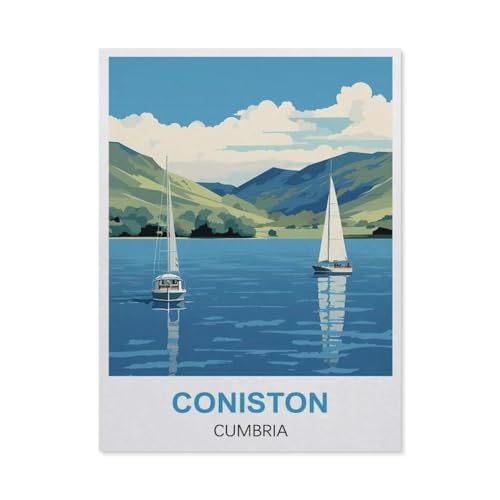 GSBRSNTS DIY Malen nach Zahlen，Coniston, Cumbria，diy malen nach zahlen erwachsene landsch Mit Pinsel und Acrylfarbe Erwachsenenfarbe nach Zahlen Kits Kunst（30x40cm） 11.8x15.7 Zoll-X94 von GSBRSNTS