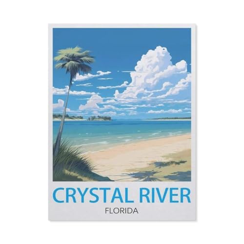 GSBRSNTS DIY Malen nach Zahlen，Crystal River, Florida，diy malen nach zahlen erwachsene landsch Mit Pinsel und Acrylfarbe Erwachsenenfarbe nach Zahlen Kits Kunst（30x40cm） 11.8x15.7 Zoll-W34 von GSBRSNTS