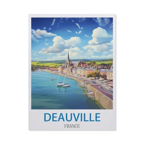 GSBRSNTS DIY Malen nach Zahlen，Deauville, Frankreich，diy malen nach zahlen erwachsene landsch Mit Pinsel und Acrylfarbe Erwachsenenfarbe nach Zahlen Kits Kunst（50x60cm） 19.6x23.6 Zoll-Q14 von GSBRSNTS