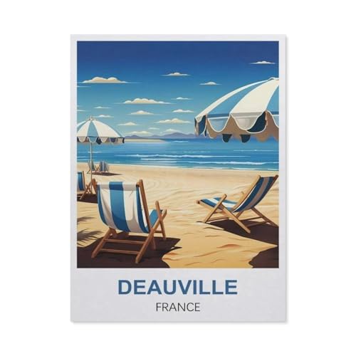GSBRSNTS DIY Malen nach Zahlen，Deauville, Frankreich，diy malen nach zahlen erwachsene landsch Mit Pinsel und Acrylfarbe Erwachsenenfarbe nach Zahlen Kits Kunst（50x60cm） 19.6x23.6 Zoll-R54 von GSBRSNTS