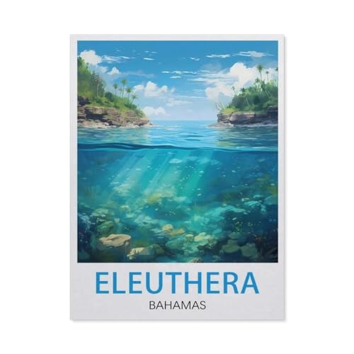 GSBRSNTS DIY Malen nach Zahlen，Eleuthera, Bahamas，diy malen nach zahlen erwachsene landsch Mit Pinsel und Acrylfarbe Erwachsenenfarbe nach Zahlen Kits Kunst（50x60cm） 19.6x23.6 Zoll-V34 von GSBRSNTS