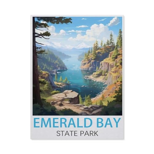 GSBRSNTS DIY Malen nach Zahlen,Emerald Bay State Park Vintage-Reiseplakate,diy malen nach zahlen erwachsene landsch Mit Pinsel und Acrylfarbe Erwachsenenfarbe nach Zahlen Kits Kunst(30x40cm-N74 GSBRSNTS DIY Malen nach Zahlen,Emerald Bay State Park Vintage-Reiseplakate,diy malen nach zahlen erwachsene landsch Mit Pinsel und Acrylfarbe Erwachsenenfarbe nach Zahlen Kits Kunst(30x40cm-N74 von GSBRSNTS