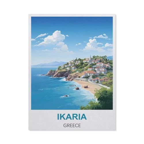GSBRSNTS DIY Malen nach Zahlen，Ikaria, Griechenland，diy malen nach zahlen erwachsene landsch Mit Pinsel und Acrylfarbe Erwachsenenfarbe nach Zahlen Kits Kunst（30x40cm） 11.8x15.7 Zoll-X74 von GSBRSNTS