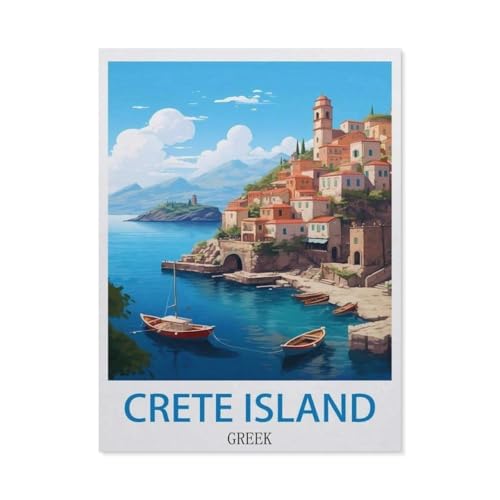 GSBRSNTS DIY Malen nach Zahlen，Insel Kreta, Griechenland，diy malen nach zahlen erwachsene landsch Mit Pinsel und Acrylfarbe Erwachsenenfarbe nach Zahlen Kits Kunst（50x60cm） 19.6x23.6 Zoll-P34 von GSBRSNTS