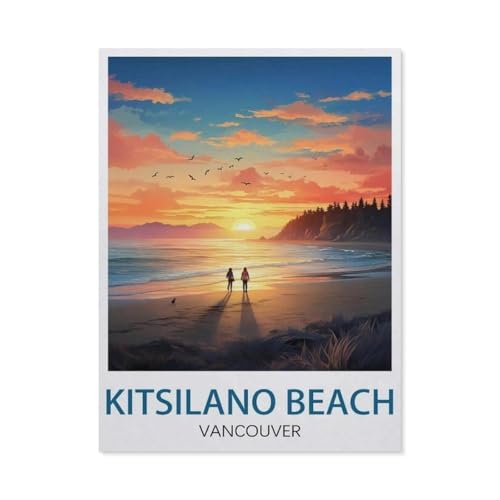 GSBRSNTS DIY Malen nach Zahlen，Kitsilano Beach, Vancouver，diy malen nach zahlen erwachsene landsch Mit Pinsel und Acrylfarbe Erwachsenenfarbe nach Zahlen Kits Kunst（40x50cm） 15.7x19.6 Zoll-U34 von GSBRSNTS