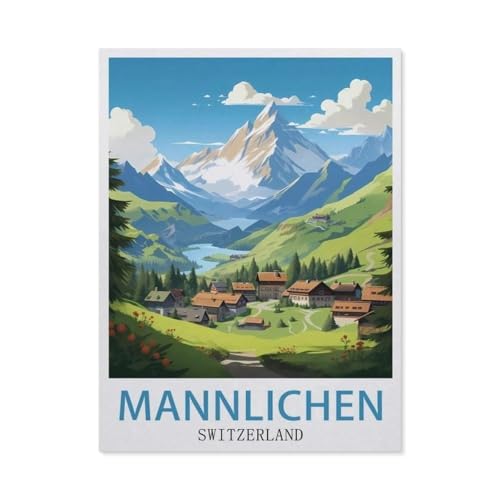 GSBRSNTS DIY Malen nach Zahlen，Männlichen Schweiz，diy malen nach zahlen erwachsene landsch Mit Pinsel und Acrylfarbe Erwachsenenfarbe nach Zahlen Kits Kunst（50x60cm） 19.6x23.6 Zoll-R74 von GSBRSNTS