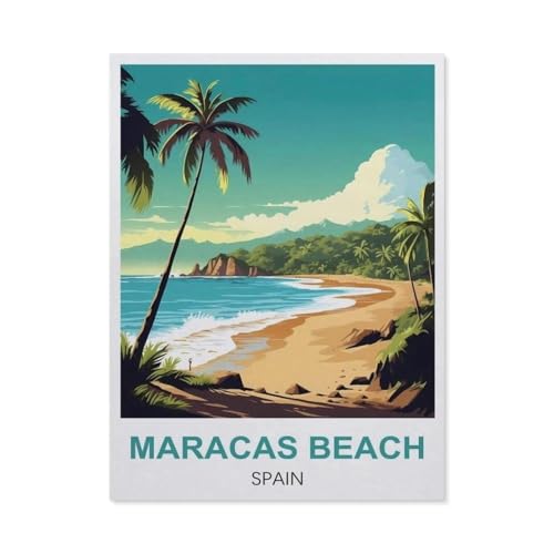 GSBRSNTS DIY Malen nach Zahlen，Maracas Beach, Spanien，diy malen nach zahlen erwachsene landsch Mit Pinsel und Acrylfarbe Erwachsenenfarbe nach Zahlen Kits Kunst（50x60cm） 19.6x23.6 Zoll-S74 von GSBRSNTS