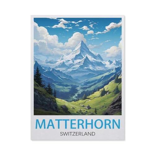 GSBRSNTS DIY Malen nach Zahlen，Matterhorn, Schweiz，diy malen nach zahlen erwachsene landsch Mit Pinsel und Acrylfarbe Erwachsenenfarbe nach Zahlen Kits Kunst（30x40cm） 11.8x15.7 Zoll-U94 von GSBRSNTS