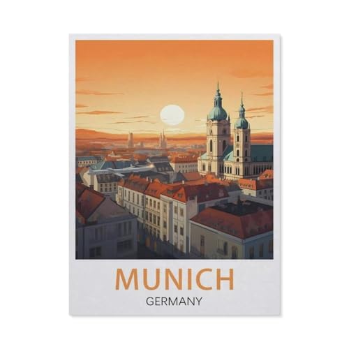 GSBRSNTS DIY Malen nach Zahlen，München, Deutschland，diy malen nach zahlen erwachsene landsch Mit Pinsel und Acrylfarbe Erwachsenenfarbe nach Zahlen Kits Kunst（40x50cm） 15.7x19.6 Zoll-X14 von GSBRSNTS