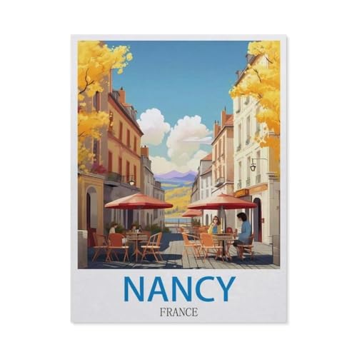 GSBRSNTS DIY Malen nach Zahlen，Nancy, Frankreich，diy malen nach zahlen erwachsene landsch Mit Pinsel und Acrylfarbe Erwachsenenfarbe nach Zahlen Kits Kunst（50x60cm） 19.6x23.6 Zoll-P74 von GSBRSNTS